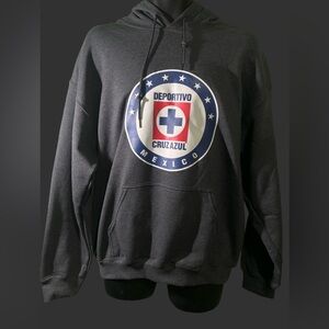 DEPORTIVO CRUZ AZUL MÉXICO  , GRAY HOODIE , GILDAN , SIZE LARGE